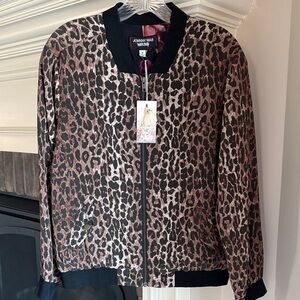 Johnny Was Animal Print Bomber Jacket
